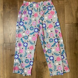 Kids Pajama Bottoms - Pink, Blue, Purple Floral on Gray